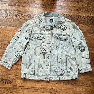 Playful Graphic Denim Jacket